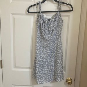 blue floral dress